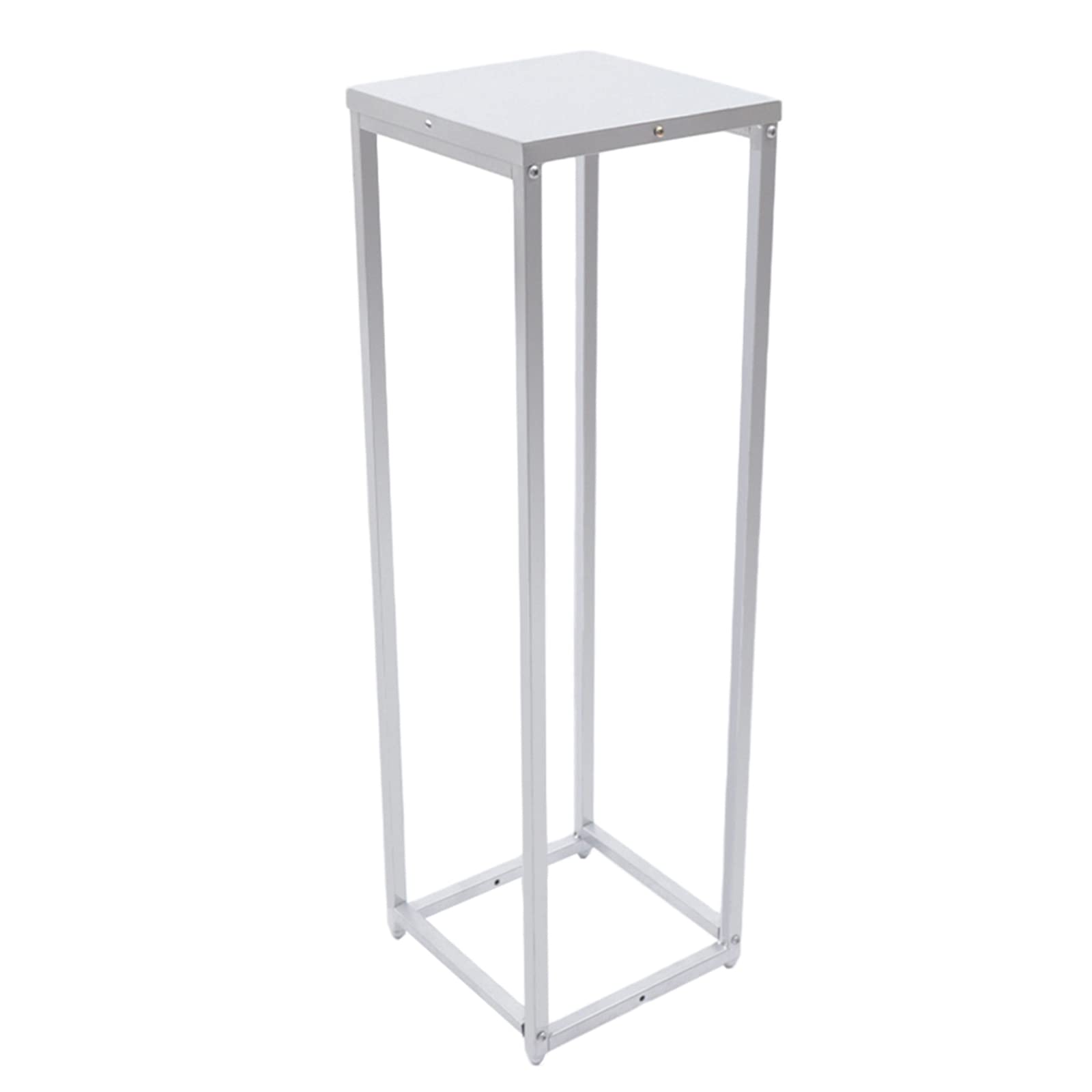 Soporte para flores de metal plateado (24 x 24 x 80 cm)