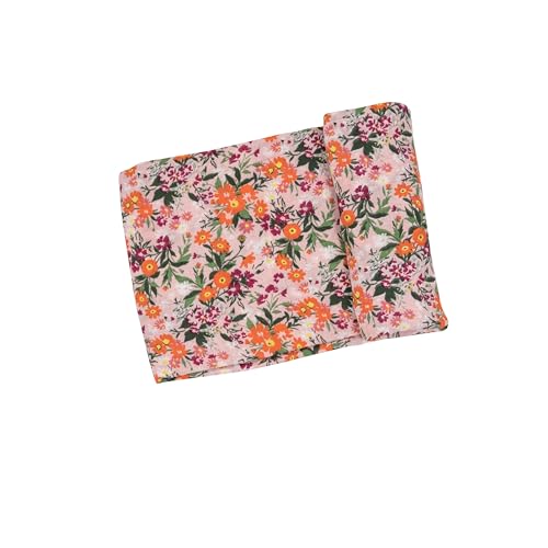 Image of Angel Dear - Autumn Days Floral, Swaddle Blanket Brown