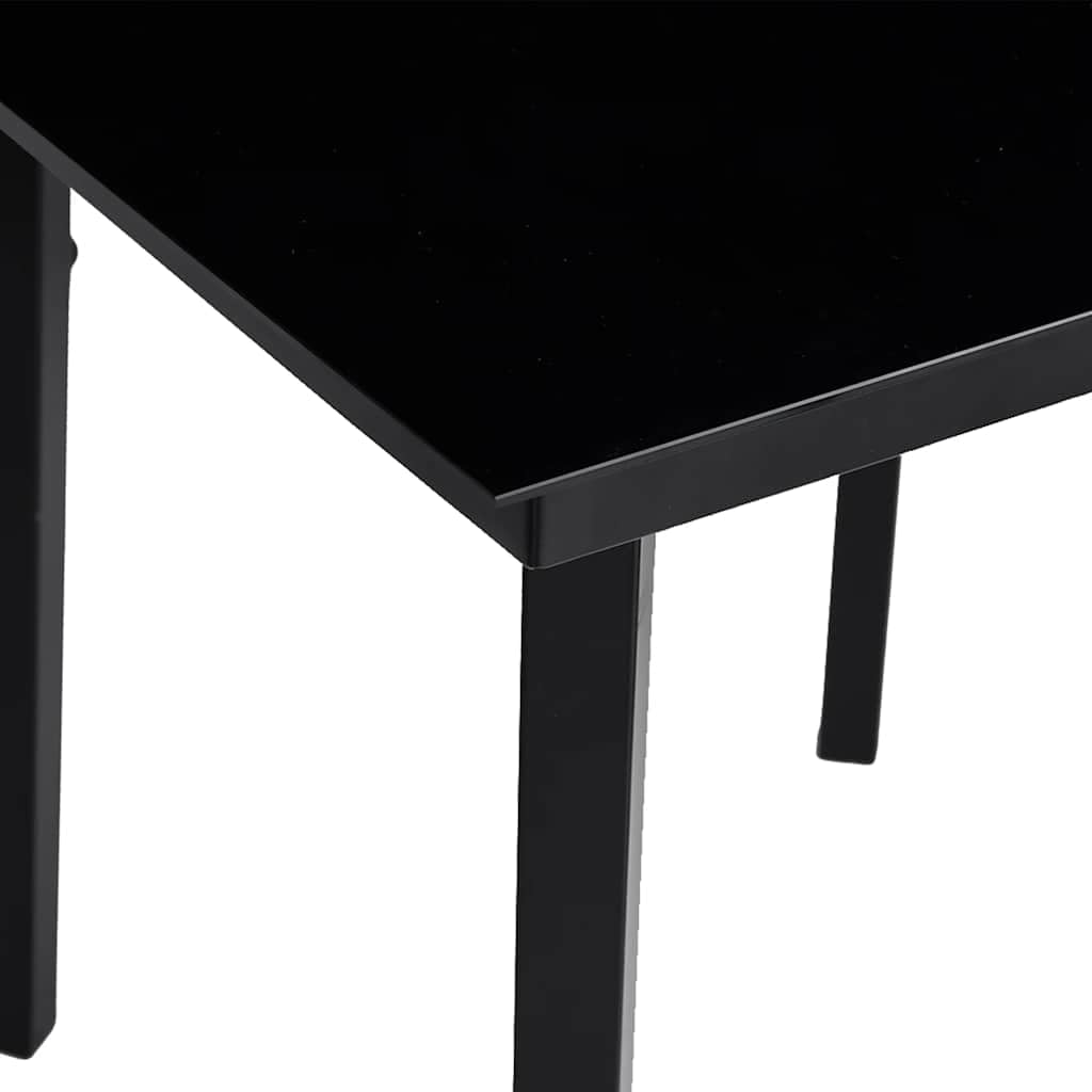 Robuster Esstisch aus Stahl und Glas für Garten Terrasse und Balkon mit schwarzem Stahlrahmen und Glasplatte 140x70x74 cm minimalistischer Gartentisch für draußen