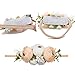 mligril Baby Girl Floral Headbands- 3pcs Nylon Headband Handmade Flower Crown Elastic Hairband Newborn Toddler Hair Accessories Gifts for Girls （1-6 years old）