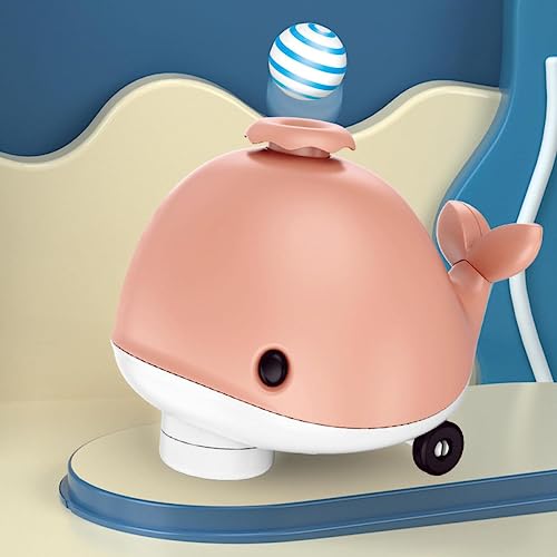 Image of Kidology Floating Ball Whale Toy, Electric Air Blowing Floating Ball Toy with Music | Unique Birthday Party Gifts for Kids Age 3+ (Pink)