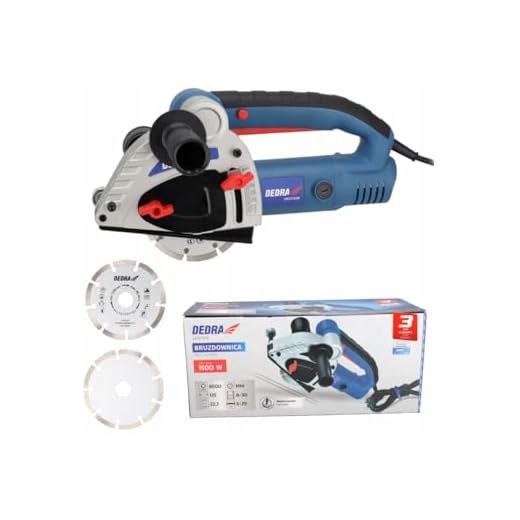 DEDRA Mauernutfräse 1500W, Trennscheibe Ø 125 mm 125mm, 3m Kabel, 8500 U/Min, Hohe Leistung, Nuttiefen von 8 mm bis 30 mm Verstärktes Kunststoffgehäuse