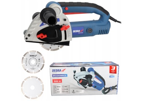 DEDRA Mauernutfräse 1500W, Trennscheibe Ø 125 mm 125mm, 3m Kabel, 8500 U/Min, Hohe Leistung, Nuttiefen von 8 mm bis 30 mm Verstärktes Kunststoffgehäuse