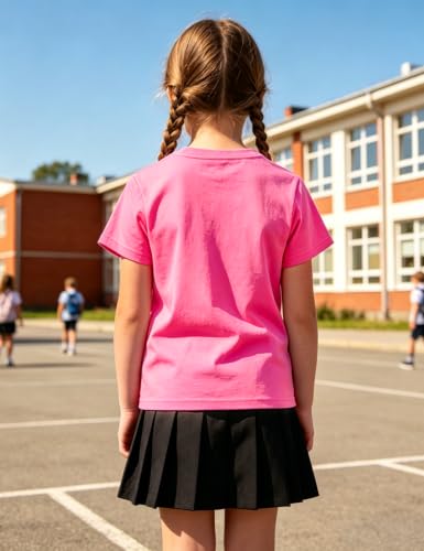 Image of Girls' School Days Short Sleeve Shirts Graphic T-Shirts Size 5-8