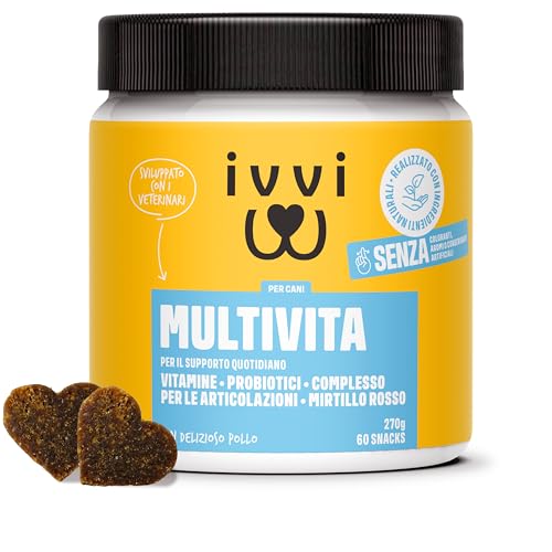 ivvi Multivita Snack per Cani con Probiotici e Vitamine, 60 pezzi