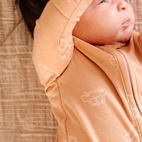 Image of Copper Pearl Zip-Up Footie Baby Pajamas - Soft Newborn Onesies for Boys & Girls, Tag-Free with Two-Way Zipper Baby Sleepers for Newborn - 24 Months, Cooper