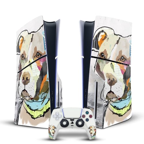 Skin autocollant vinyle pitbull mix pour PS5 Slim Disc Edition et manette