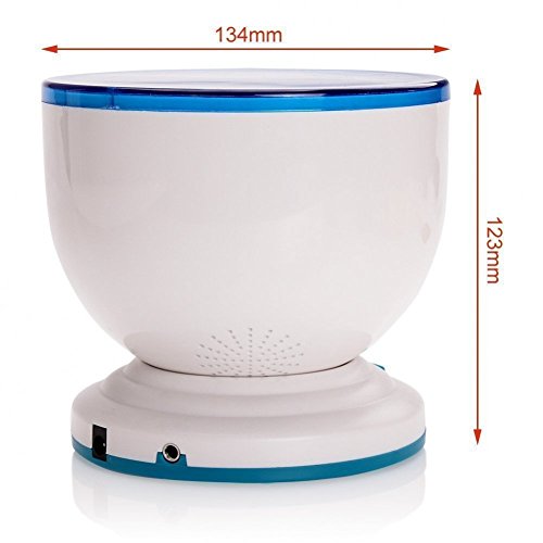 IDS Ocean Daren Wave Light Projector Speaker, 3.5mm Audio Jack and Built-In Speakers, Blue LED