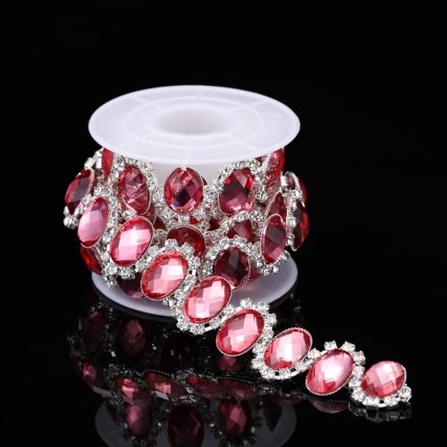 2 Yard Rhinestone Chain Trim Pearl Beaded Trim Crystal Rhinestone Applique Chain for Sewing, Crafts, DIY Decoration, Wedding，Clothing