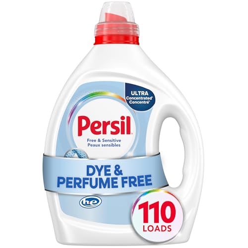 Persil Free & Sensitive Liquid Laundry Detergent, Unscented and Hypoallergenic for Sensitive Skin, Ultra Concentrated, 82.5 fl oz, 110 Loads
