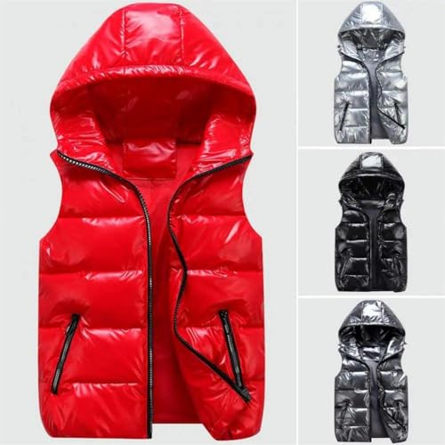 Chaleco ligero de algodón para hombre con capucha impermeable JXQXHCFS informal 5