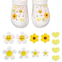 Blumen Schuhanhänger für Mädchen, 12 Pcs Cute Blumen Schuh Charms für Erwachsene Teens Kids Sonnenblume Daisy shoe charms DIY Schuh Dekoration Charms