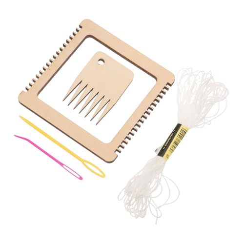 GARIOUANS Kleines Webrahmen set aus Holz Glatte Oberfläche DIY Webwerkzeug für Anfänger und Fortgeschrittene Praktisches Bastelset zur Handarbeitsförderung und Kreativen Zufällige Farbe