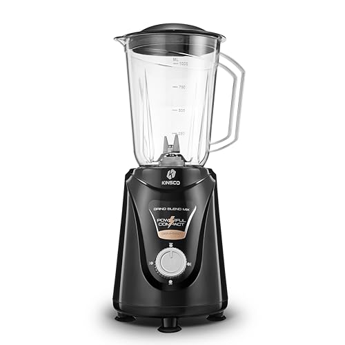 Image of Kinsco 550W Blender Mixer with 3 Jars | Heavy Duty Motor for Daily Grinding and Juicer | Strong Steel Blades | Home and Kitchen | Black