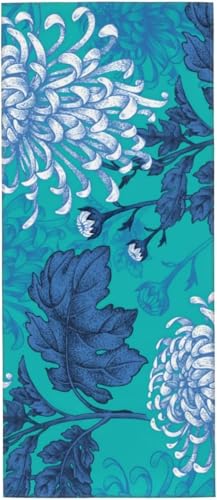 菊 青緑色 古典的なスタイル タオル フェイスタオル マイクロファイバー ホテル仕様 ふわふわ 柔らか肌ざわり ハンドタオル 吸水速乾 薄手 バス用品 プレゼント 12x27.5in