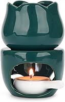 ComSaf Wax Melt Essential Oil Burner with Tealight Spoon, Removable Aromatherapy Burner Green Ceramic Aroma Oil Candle...