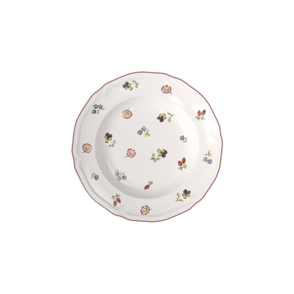 Villeroy &amp; Boch Petite Fleur Soup Plate, Premium Porcelain, Made in Germany, 8.5 in Diameter, 9 oz Capacity, Multicolored
