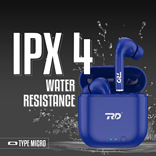 Image of RD TWS-140 Earbuds, 10mm Drivers, 40H Playtime, Upto 80ms Low Latency Gaming Earbuds, ENC Noise Cancellation, Truly Wireless TWS Bluetooth 5.1, IPX4, Voice Assistance | 6 Months Warranty, Royal Blue