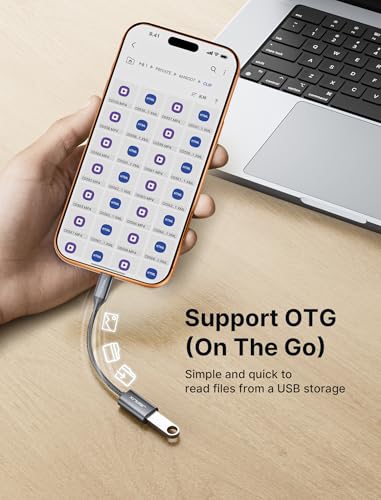 Image of JSAUX USB C to USB 3.0 Adapter [2 Pack], USB C Male to USB Female OTG Cable Adapter Compatible with MacBook Pro /Air, iPhone 17 Pro Max /iPhone Air /17e /16e /16 /15 Series, Samsung Galaxy S25 /S24 /S23