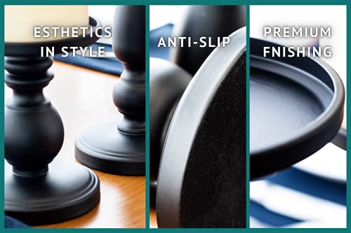 Set Of 3 Matte Black, Pillar , Decorative Candle Holdersset For Wedding Decor, Dining Table Centerpieces #TOP2