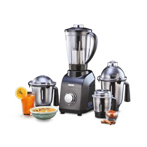 USHA Store USHA 1200W TurboX Mixer Grinder, 4 Jars, Brown - Image 2