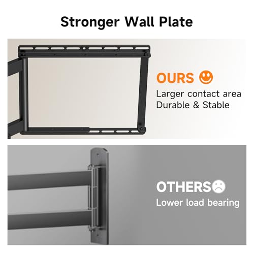 XINLEI Long Arm TV Wall Mount for Most 32-84 Inch TVs, 40” Extension Full Motion TV Bracket with Swivel Articulating Extension Tilt Arm, Max Support 132lbs, VESA 600x400mm, Max 16" Wood Stud, MA1079L by XINLEI - Used condition - Image 6