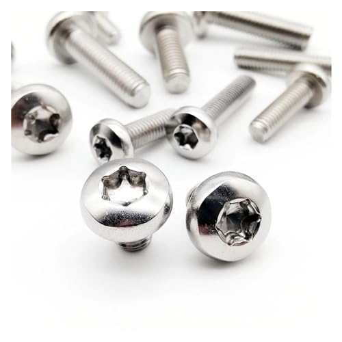 CXIAOHUA(売店) 5/10/50X M1.4 M1.6 M2 M2.5 M3 M4 M5 M6 304 A2-70 ステンレススチール GB2672 6ローブトルクスパン6ローブ丸頭ボルトねじ(25mm)