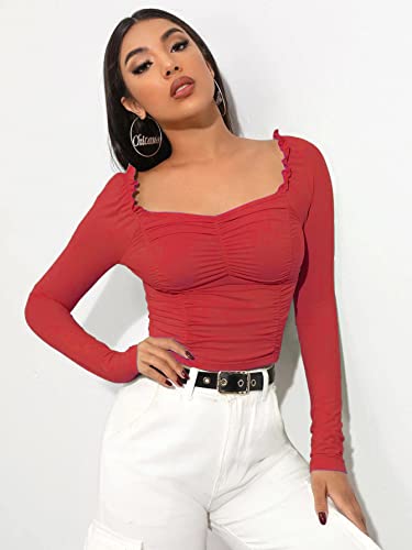 Image of Shasmi Women's Shirt | Sweat Heart Neck | Full Sleeve | Regular Fit | Elegant Design Stylish & Comfortable | All-Day Comfort | Perfect for Formal, Casual (Tank Top)