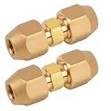2 PCS 1/4 inch Air Conditioning Accessories Double Nipples for Copper Pipes, Präzisions-Verbindungsnippel für Klimaanlage, Schraubanschluss ohne Löten, Verschraubung Klimaanlage mit Muttern