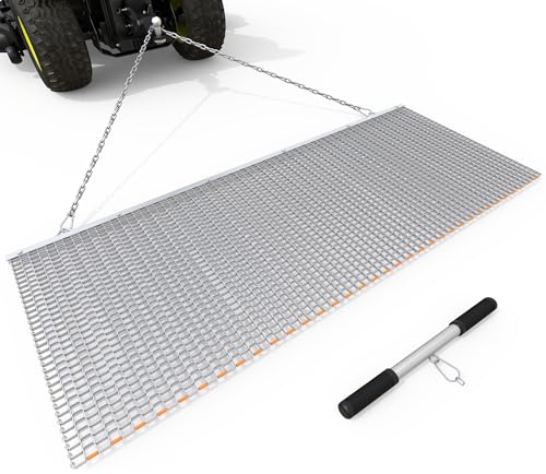 YINTATECH 3x 6 Heavy Duty Field Drag Mat for Baseball & Softball Landscape Leveling Steel Mesh with Galvanized Surface by Manual or ATV UTV Lawn Mower for Sports Field Grader Silver