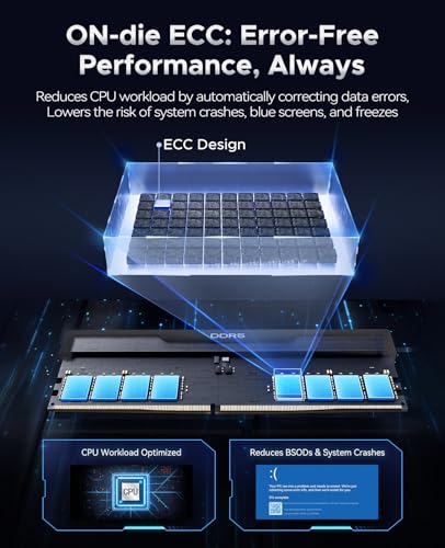 Image of ORICO Raceline Champion DDR5 RAM 6000MHz 32GB (2x16GB) CL30-38-38-76 Low Latency, ON-die ECC Unbuffered DIMM，Dual Platform Overclocking, Enhanced Gaming - Black