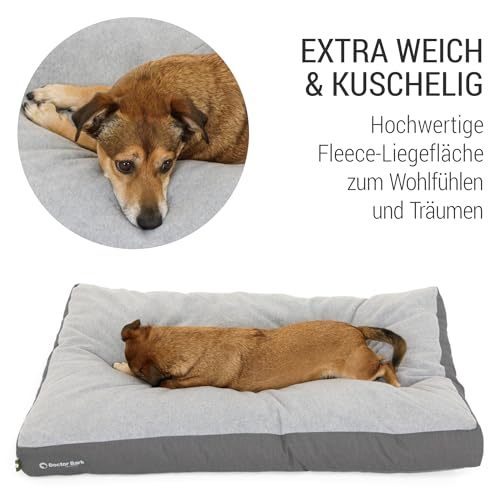 Doctor Bark Hundekissen Große Hunde Waschbar - Hundebett Weich Flauschig - Strapazierfähiges Kuscheliges Liegekissen - GreenLabel (L - 100x72 cm, Grau)