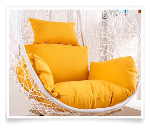 Coussin de chaise suspendue jaune pour chaise à bascule, hamac et chaise de jardin, coussin doux pour panier suspendu, mobilier de terrasse d'extérieur