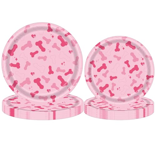 NVFWIM 40PCS Bachelorette Party Decorations Plates Bridal Shower Favors Hen Party Funny Naughty Decor Wedding Bach Girl Party