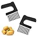 2 Piezas Cuchillo Rebanador Ondulado,Cortador Patatas Onduladas,Cortador Ondulado Acero Inoxidable,Cortador Ondulado para Verduras,Se Utiliza para las Patatas,Pepinos,Zanahorias,Frutas y Verduras