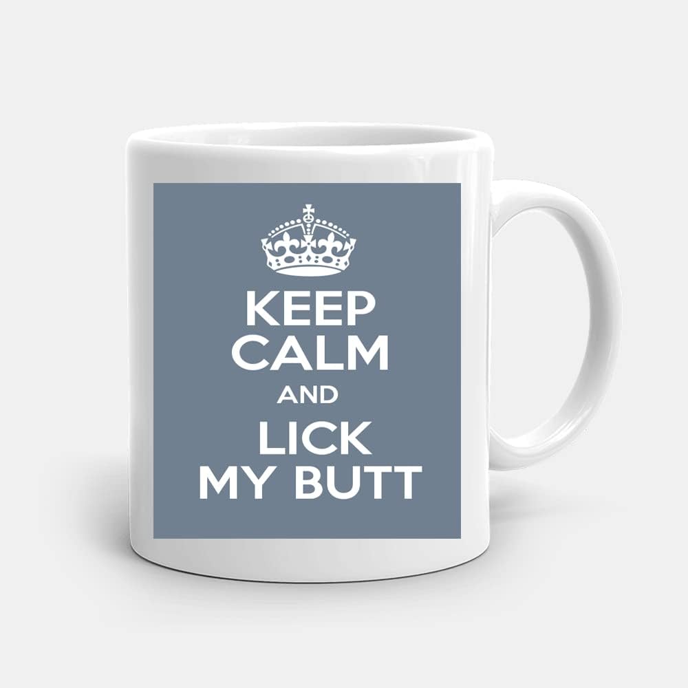 Misaavi Keep Calm and Li*k My B*tt Se*ual 11oz/325ml Funny Novelty Unique Humorous Ceramic Coffee/Tea/Milk Mug for Anyone.