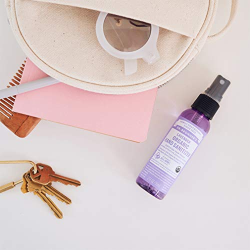 Dr. Bronner's - Organic Hand Sanitizer Spray (Lavender, 2 Ounce, 2-Pack) - Simple And Effective Formula, Cleanses & Sanitizes, No Harsh Chemicals, Moisturizes And Cleans Hands #TOP2