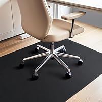 COSYLAND Bodenschutzmatte Bürostuhl 90 × 120 cm – rutschfeste Bürostuhl Unterlage – Geräuschdämpfende Schreibtischstuhl Unterlage für Hartholz-, Laminat- & Fliesenböden – Schwarz
