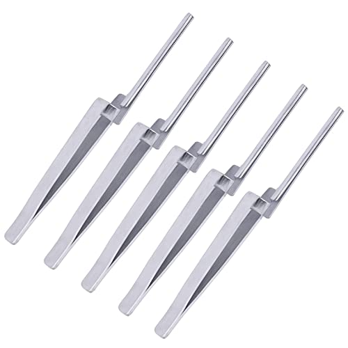 Muskal Med 5PCS Dental Articulating Paper Holder - Pliers Straight Holding Stainless Steel Tweezers Hold Firmly The Articulating Paper Forceps Dental Suitable for Dentist Students Household