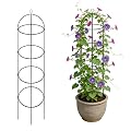 Garden Obelisk Trellis for Climbing Plants 5.7/4.5FT Heavy Duty Metal & Rustproof Plant Climbing Support for Garden Indoor Outdoor Potted Plant Flowers Fruits Vegetable Vines (4.5FT / 1Pack)