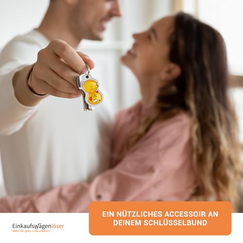 Einkaufswagenlöser SmilKey 4er Set mit Schlüsselanhänger und Fundservice