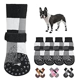 Picture of BEAUTYZOO Non Slip Dog Socks to Prevent Licking Paws, Dog Shoes Booties for Hardwood Floors Anti Slip-Thick Grip Works Even When Twisted-Paw Protector for Cold Pavement Small Medium Large Senior Dogs