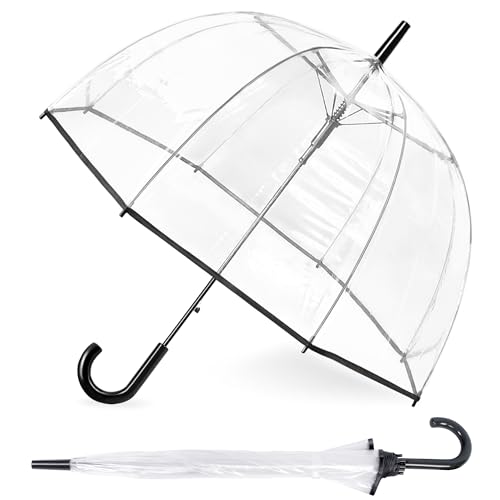 RONIARE Clear Bubble Umbrellas for Rain Large Windproof Dome Umbrella for Weddings,Prom, Graduation and Outdoor Events for Men and Women,Clear