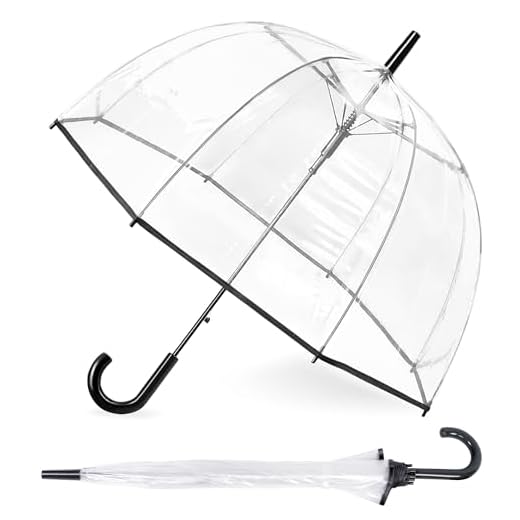 RONIARE Clear Bubble Umbrellas for Rain Large Windproof Dome Umbrella for Weddings,Prom, Graduation and Outdoor Events for Men and Women,Clear