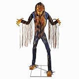 Haunted Hill Farm Motion-Activated 7.5-Ft. Tall Smoldering Ghoul, Plug-in Talking Scare Prop Animatronic with Spooky Sound Effects and Lights for Indoor or Covered Outdoor Creepy Halloween Decoration