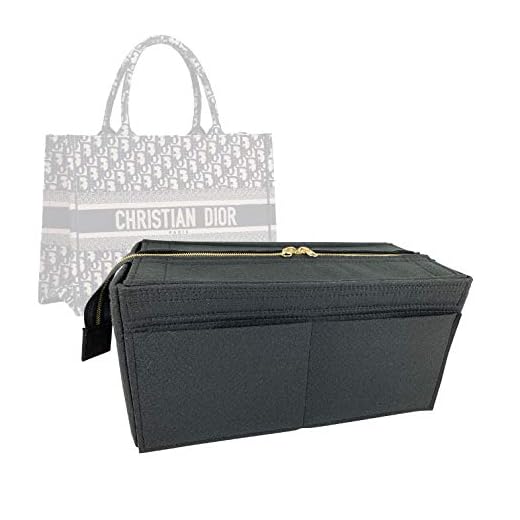 Bag Organizer for Dior Book Tote Medium [Detachable Zipper Top Cover] - Premium Felt (Handmade/20 Colors)
