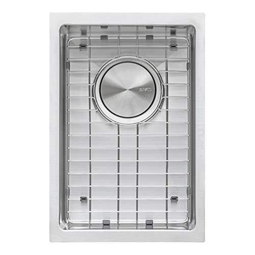 Image of Ruvati 12 x 18 inch Rounded Corners Undermount Bar Prep Sink Tight Raduis - 16 Gauge Stainless Steel Bar Sink Single Bowl with Brushed Finish hides scratches, Easy-to-Clean Undermount Sinks - RVH7112