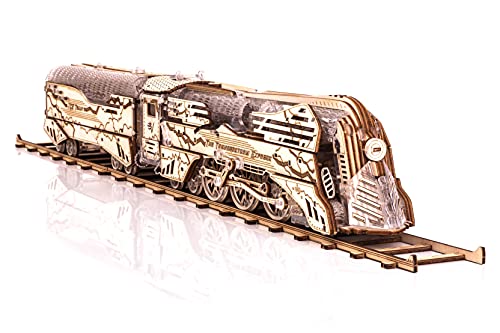 Veter Models Thunderstorm Express Mechanical Models Wooden 3D Puzzle Construction Craft Kits DIY Puzzle Learning Toys Eco Friendly Woodcraft Puzzle for Adults