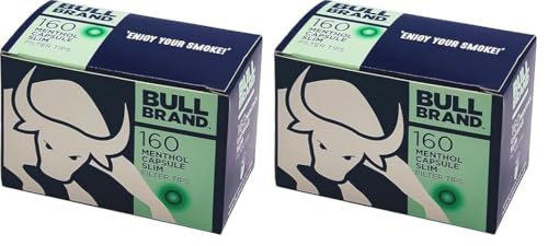 BULL BRAND Menthol Crush Ball Capsules Slim Filter 160-Piece Tips (Pack of 2)
