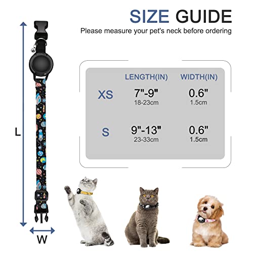 Upgraded Airtag Cat Collar, Feeyar Integrated Gps Cat Collar With Apple Air Tag Holder And Bell [Black], Safety Elastic Band Tracker Cat Collars For Girl Boy Cats, Kittens And Puppies #TOP3